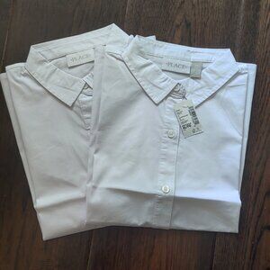 Children's Place Button Front Uniform Shirts (2) Girls Size 14 XL